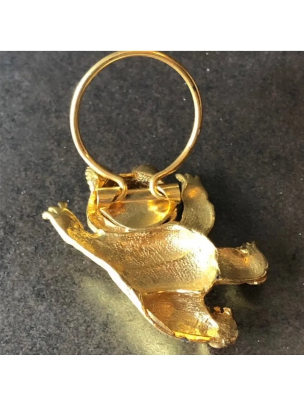Gold Panda Scarf Ring – Luxe Gold Tone Accessory